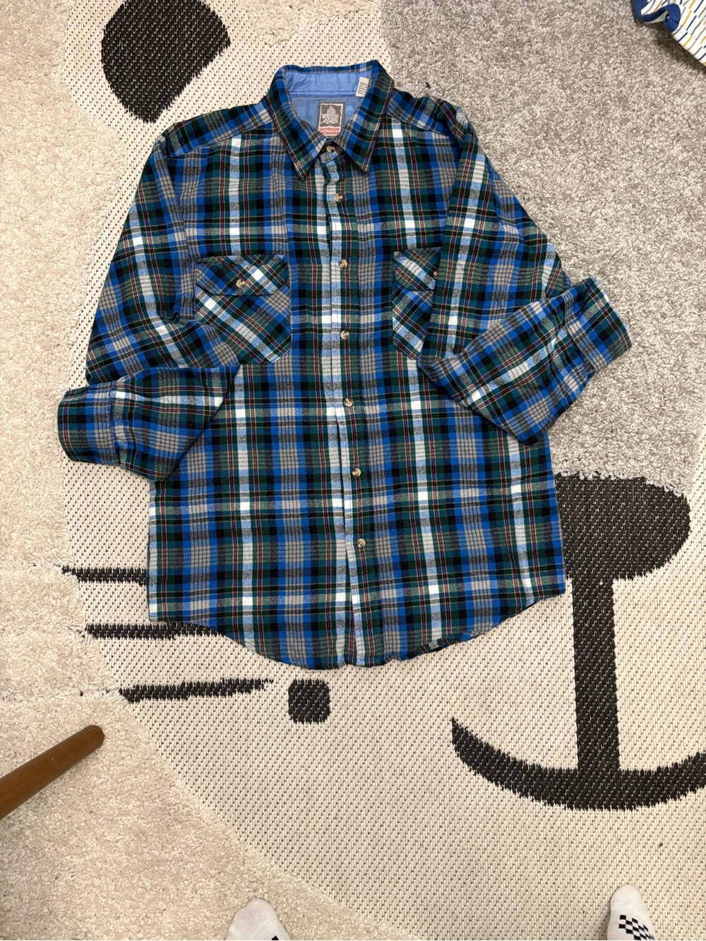 Men’s Blue Classic Flannel Button Down Shirt